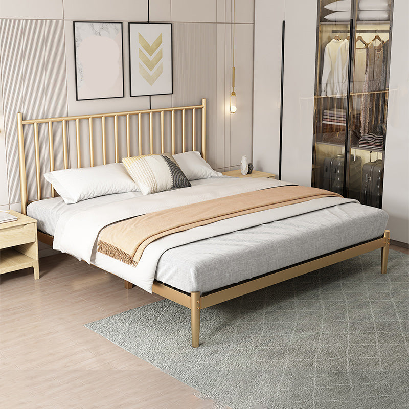 Glam metal con cabecero colchón rectangular de listones incluidos en la cama de listón