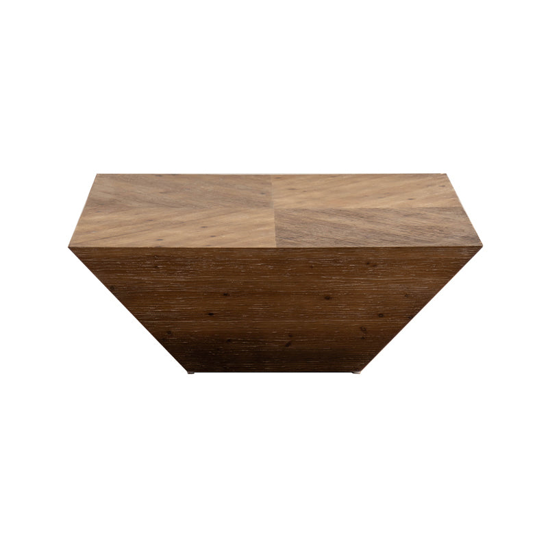 Block Coffee Table Solid Wood Natural Color Coffee Table for Living Room