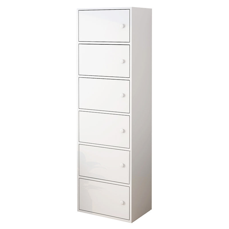 Modern Rectangle Storage Cabinet Wood Knobs Cabinet with Doors 16"L x 12"W x 60"H White Clearhalo 'Cabinets & Chests' 'cabinets_chests' 'furn' 'furn_cabinets_chests' 'Furniture' 'Living Room Furniture' 6762252