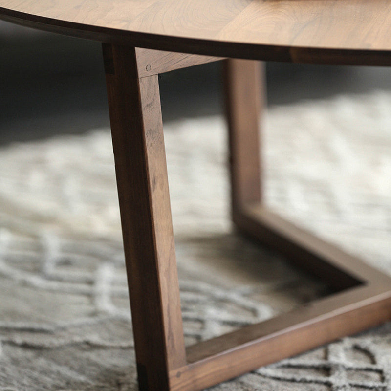 Cross Legs Coffee Table Brone Solid Wood Round Coffee Tables