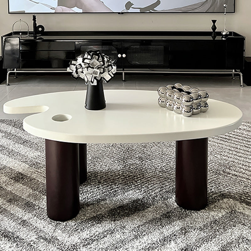 16"H Contemporary Coffee Table White 3 Legs Coffee Cocktail Table 47"L x 25.5"W x 17"H Clearhalo 'Coffee & Accent Tables' 'Coffee Tables' 'coffee_tables' 'furn' 'furn_coffee_tables' 'Furniture' 'Living Room Furniture' 6765384