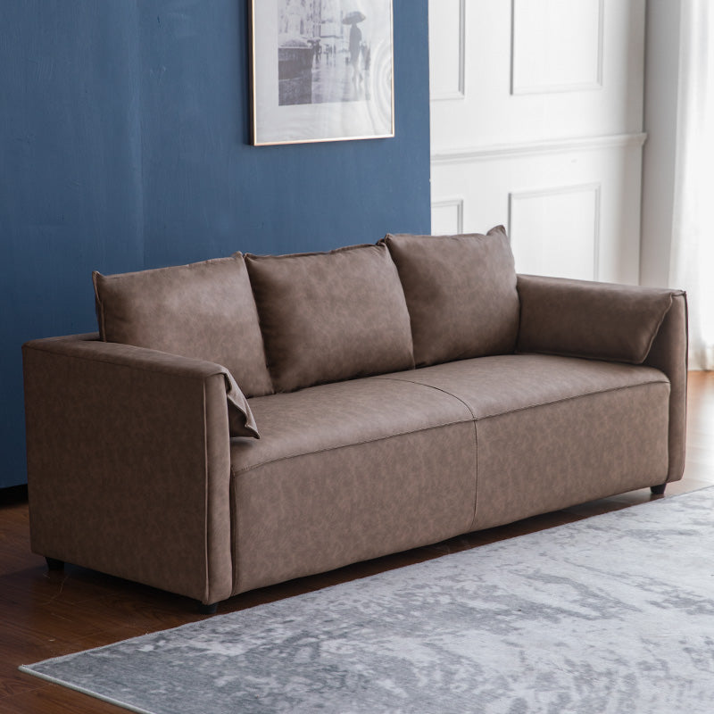 29,52 "H Festfarb künstlich Ledersofa Holzrahmen Kissen Oberarmsofa