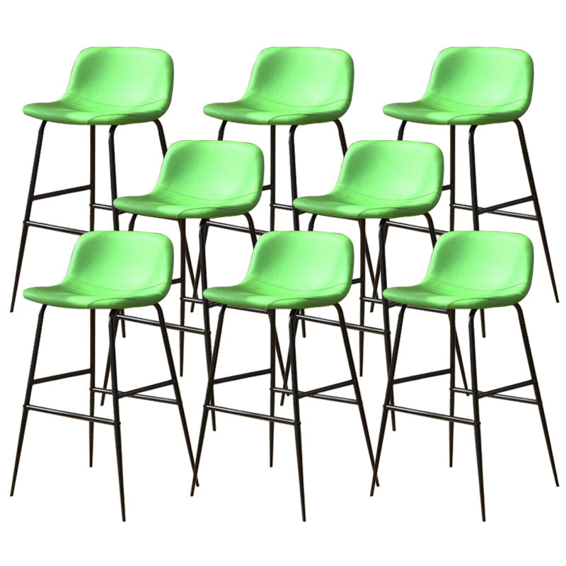 Kunstleder -Esshocker Industrial Barhocker mit schwarzer Metallbasis