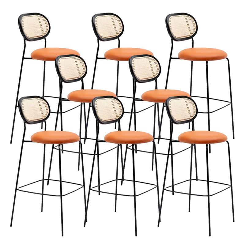 Low Back Dining Stools Contemporary Armless Bar Stools with Metal Base