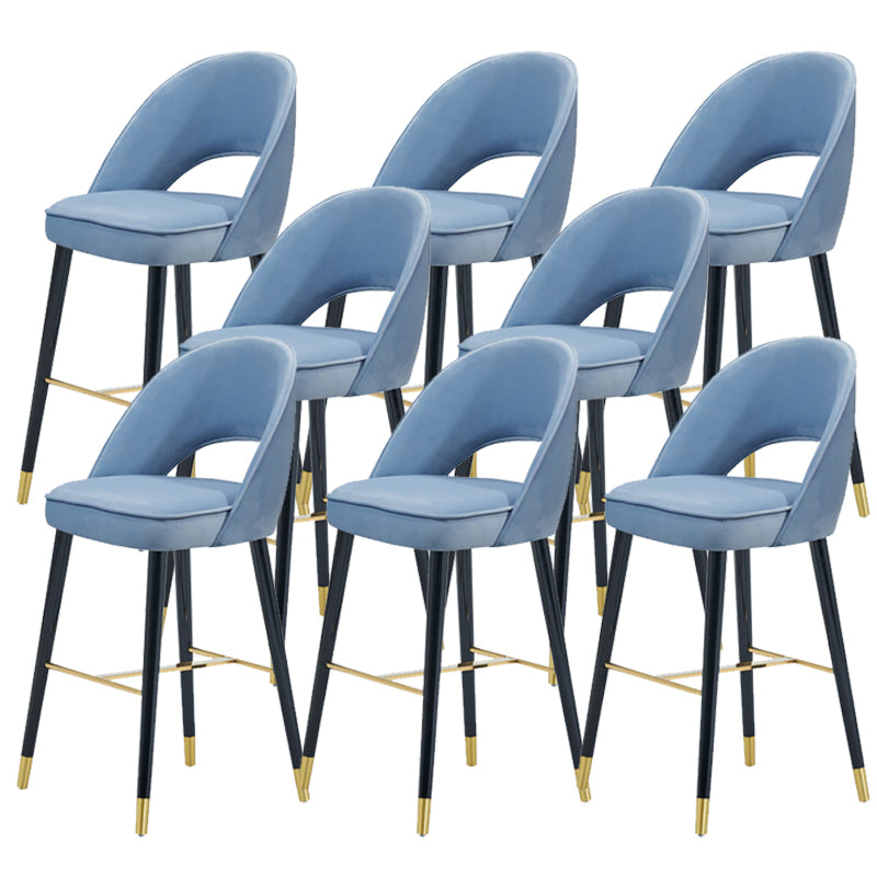 Sgabelli da bar in velluto con gambe in legno di quercia finitura opaca industriale sgabelli interni