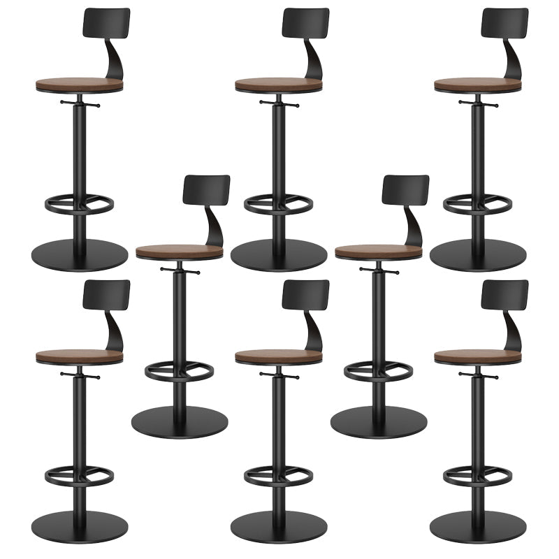 Modern Adjustable Height Bar Stools Matte Finish Indoor Stools