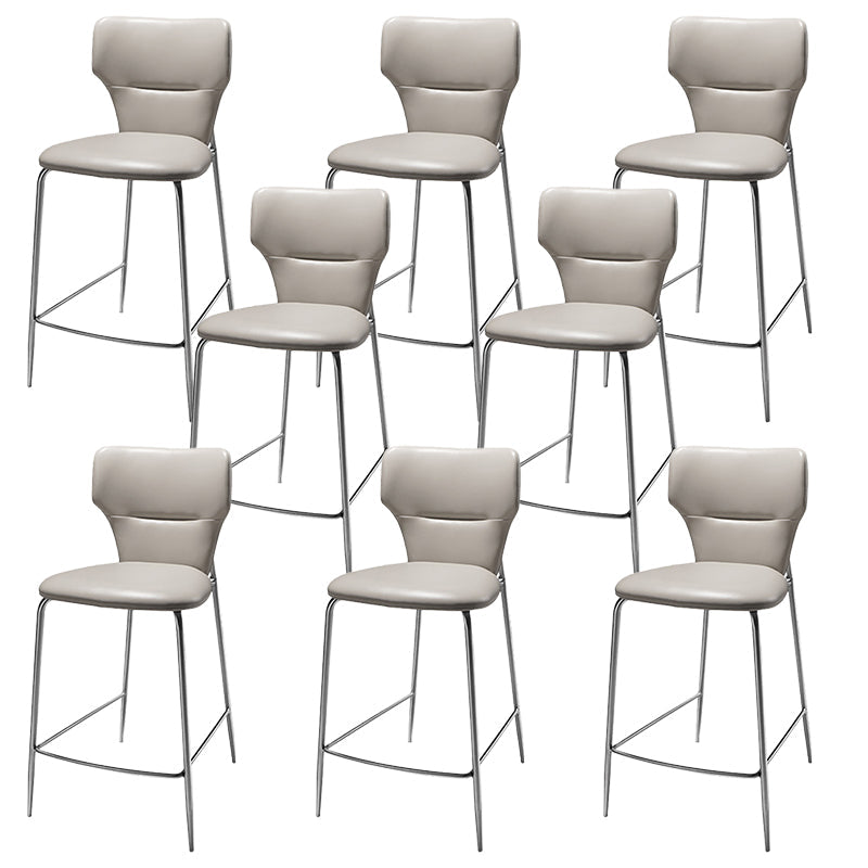 Moderno sgabello da bar sgabello cornice in pelle con base di metallo