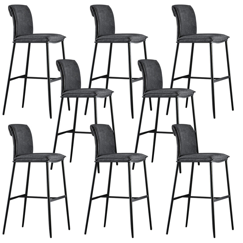Armless Bar Stool Contemporary Low Back Dining Stool with Footrest Gray 8 Piece Set Clearhalo 'Bar Furniture' 'Bar Stools' 'bar_stools' 'furn' 'furn_bar_stools' 'Furniture' 'Kitchen & Dining Furniture' 6769271