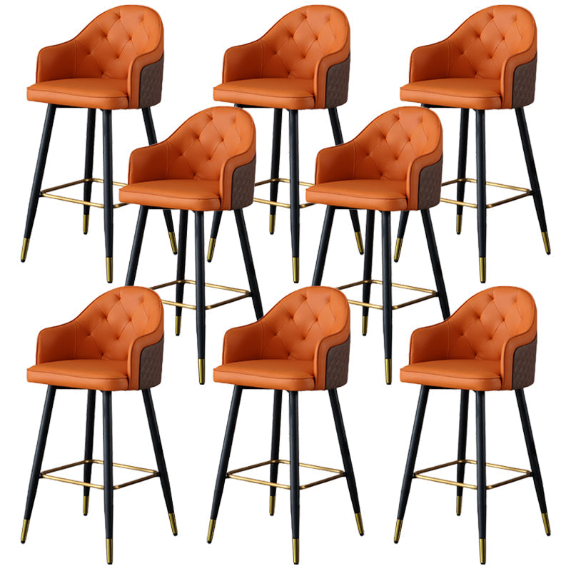 Glam Bar Stool Low Back Upholstered Counter Stool for Bristol