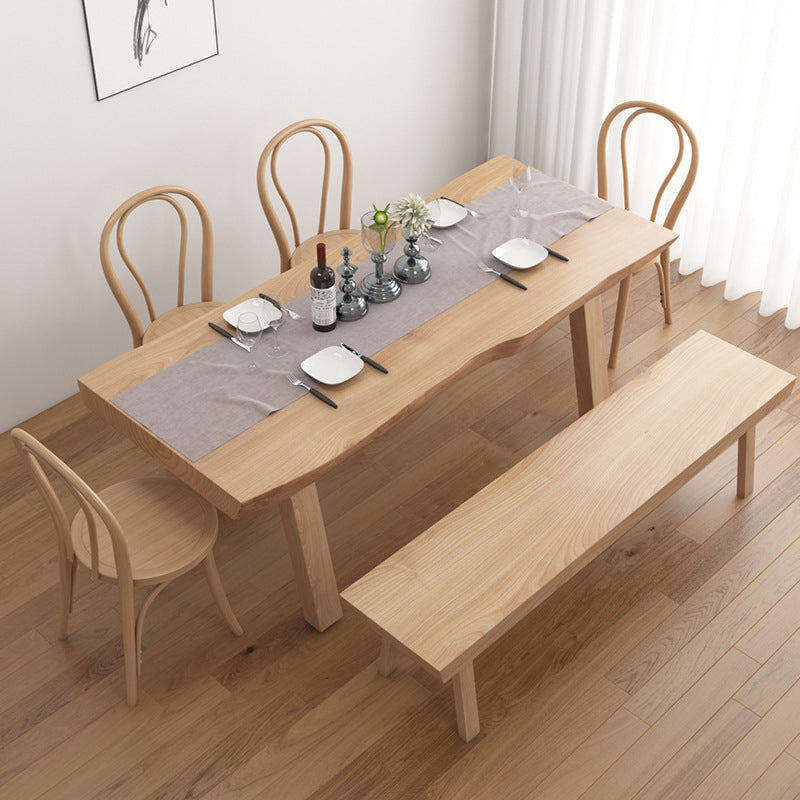 Table à manger rectangulaire de style moderne, table en bois avec pieds en bois pour la maison