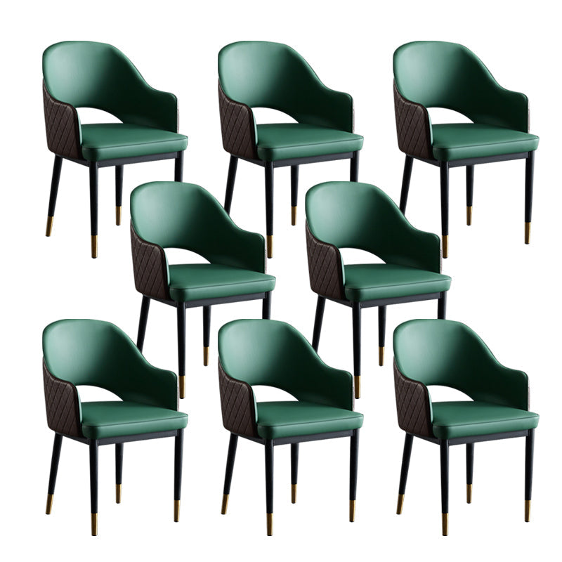 Faux Leather Dining Chairs Open Back Dining Side Chair for Home