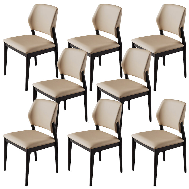 Contemporary Style Side Chair Wood Open Back Dining Room Chair for Brasserie 8 Piece Set Clearhalo 'Dining Chairs' 'Dining Tables & Seating' 'dining_chair' 'furn' 'furn_dining_chair' 'Furniture' 'Kitchen & Dining Furniture' 6770788