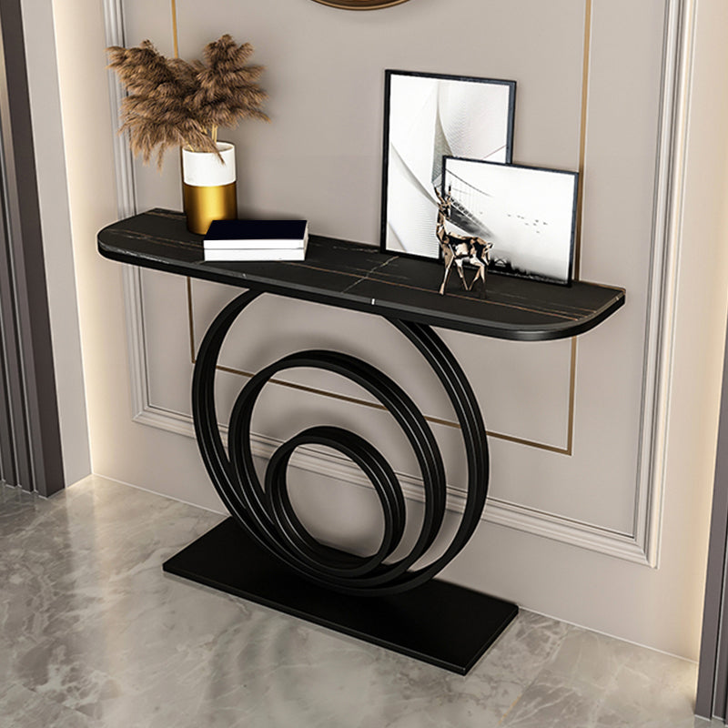 Mesa final de metal glam -metal Media mesa de sofá de piedra de luna para Hall