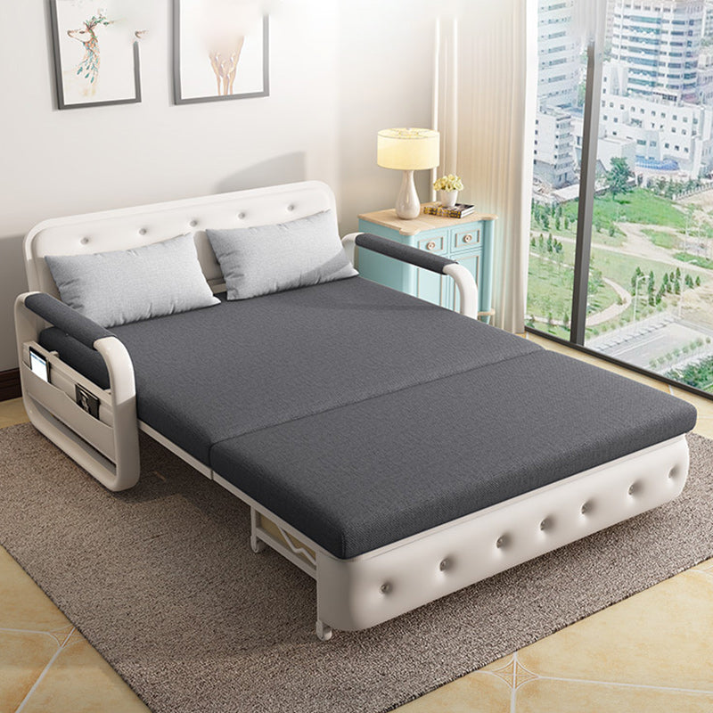 33.46"H Square Arm Sleeper Scandinavian Styled Sofa Bed with Pillows