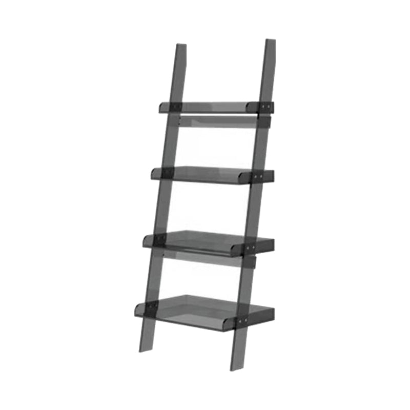 Ladder Open Back Standard Bookshelf Acrylic Modern Style Bookcase