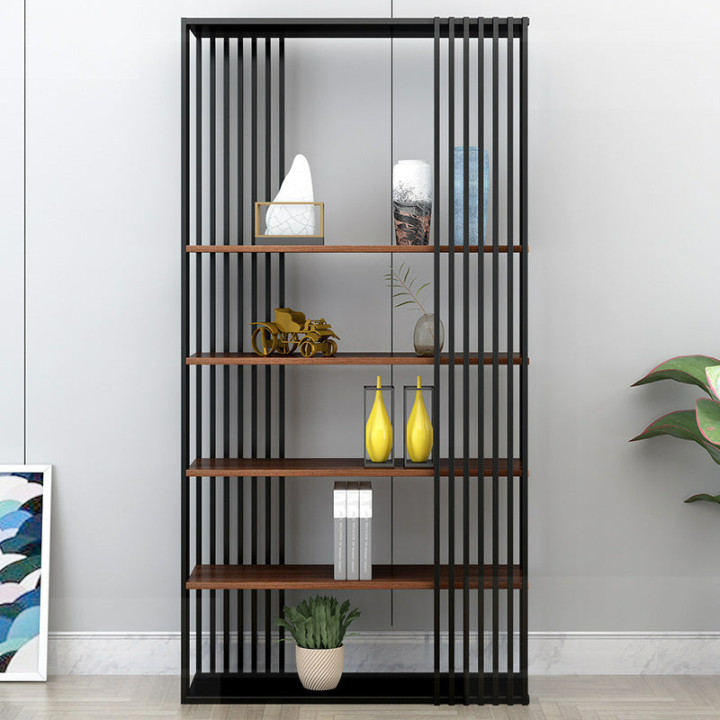 Wooden Standard Bookshelf Industrial Open Back Bookcase with Shelves