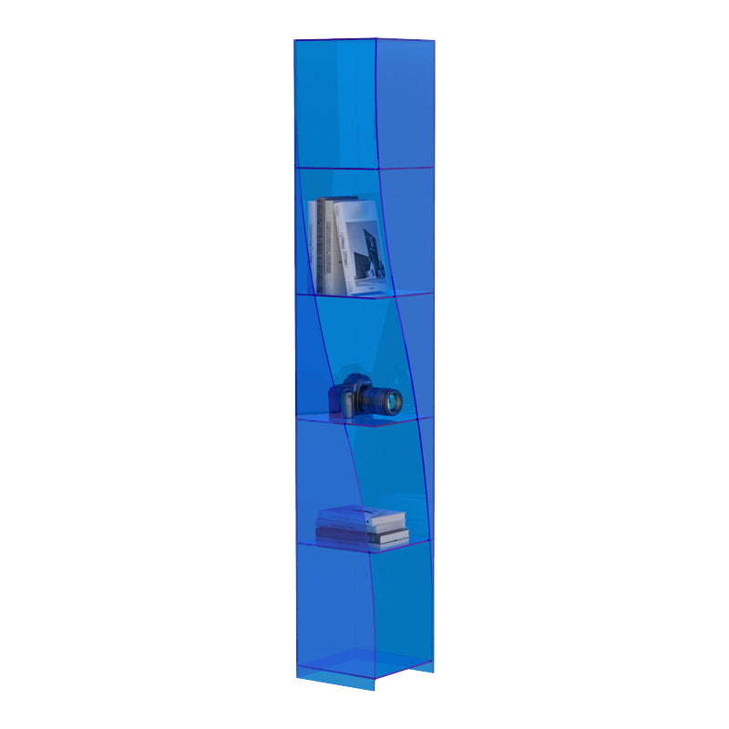 Modern Style Closed Back Bookcase Standard Acrylic Bookshelf with Shelves