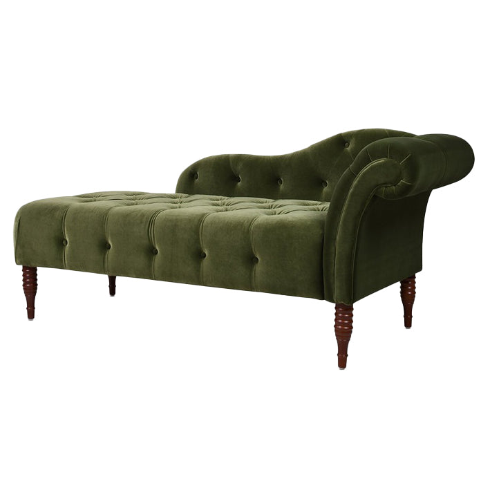 Velvet Rolled Arms Chaise Luxury Solid Wood Chaise for Living Room Right-Arm Chaise Clearhalo 'Chairs & Seating' 'Chaise Lounge' 'chaise_lounge' 'furn' 'furn_chaise_lounge' 'Furniture' 'Living Room Furniture' 6776903