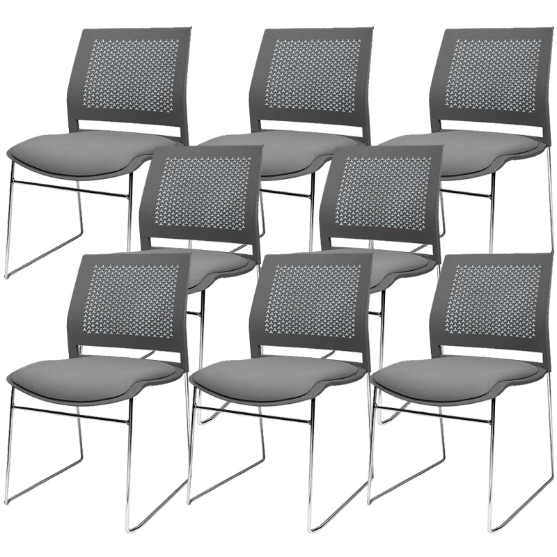 Contemporary Ergonomic Conference Chair Metal Office Chair without Arm Upholstered 8 Piece Set Gray Clearhalo 'furn' 'furn_office_chair' 'Furniture' 'Office Chairs' 'Office Furniture' 'office_chair' 6779252