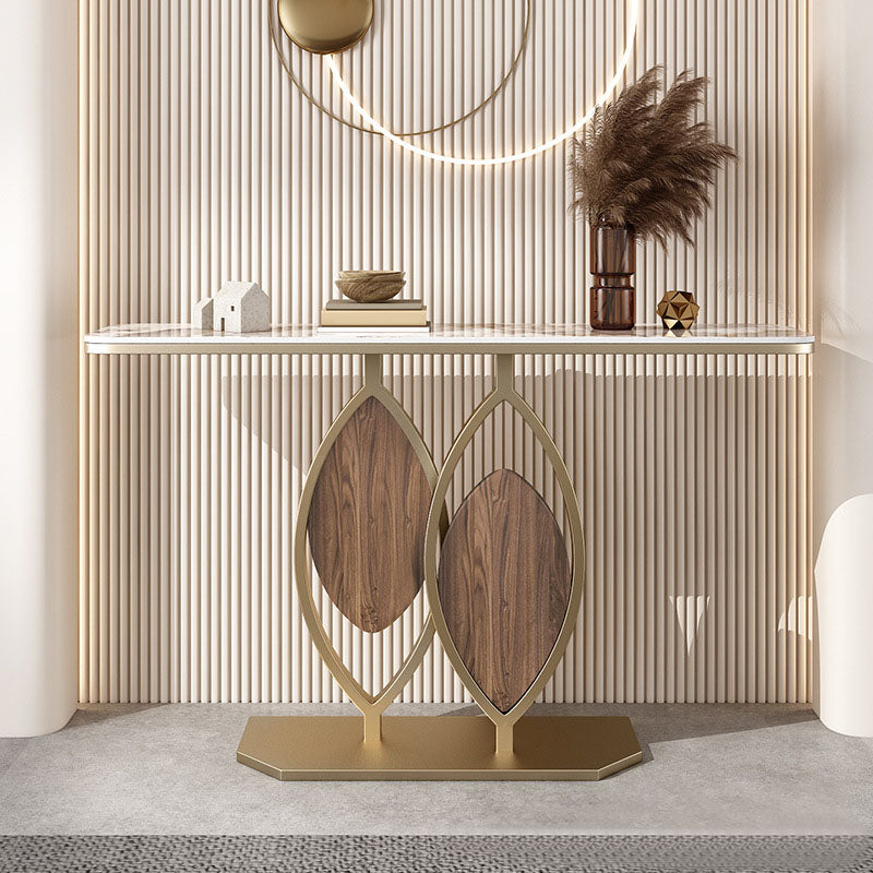 Mesa de acento de hierro glamoroso Media mesa de sofá de piedra de luna para Hall para Hall