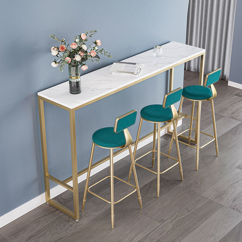 Glam Sintered Stone Bar Table Trestle Base Dining Table for Kitchen