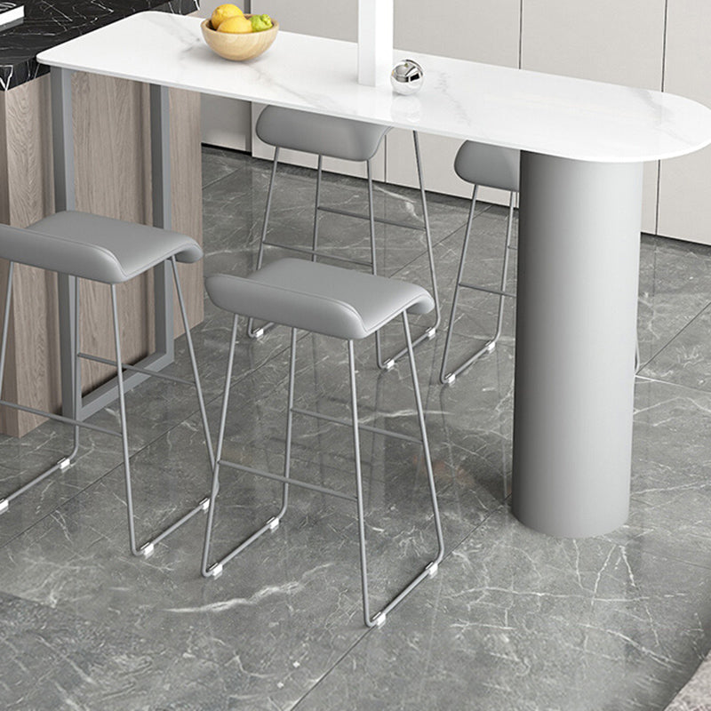 Modern 1/5 Pieces Bar Table Set Stone Counter Table with Stools for Living Room