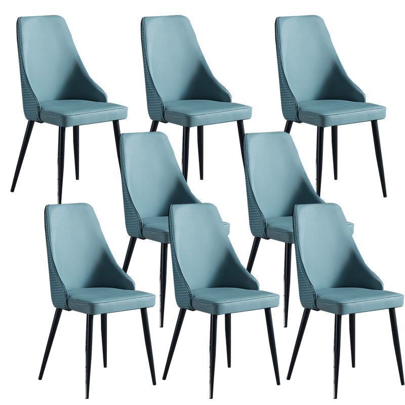 Sedia imbottita sala da pranzo industriale in pelle finta sedia parsons