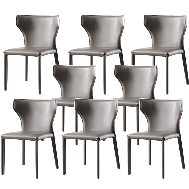 Esszimmer gepolsterter Stuhl Home Faux Leder Wingback Essstuhl