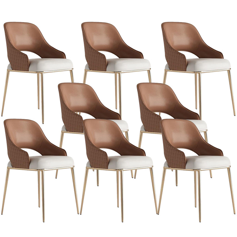 Kitchen Glam Side Chair Metal Legs Open Back Dining Arm Chair 8 Piece Set Gold Clearhalo 'Dining Chairs' 'Dining Tables & Seating' 'dining_chair' 'furn' 'furn_dining_chair' 'Furniture' 'Kitchen & Dining Furniture' 6780746