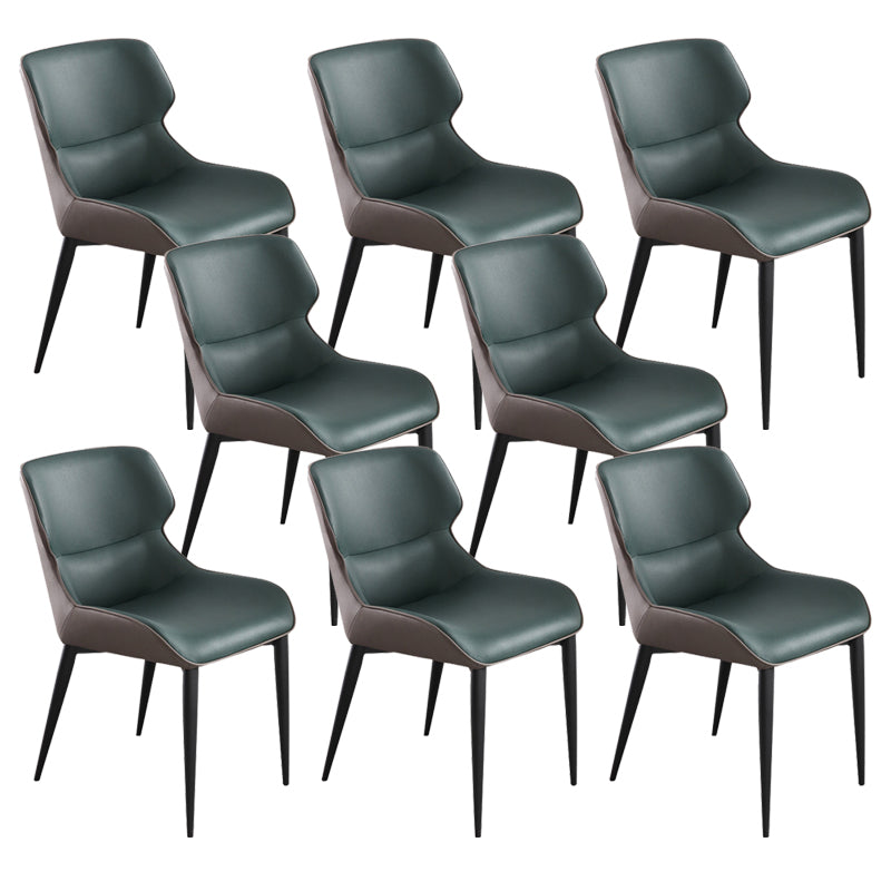 Home Upholstered Chair Dining Room Faux Leather Parsons Dining Chair Green 8 Piece Set Clearhalo 'Dining Chairs' 'Dining Tables & Seating' 'dining_chair' 'furn' 'furn_dining_chair' 'Furniture' 'Kitchen & Dining Furniture' 6781022