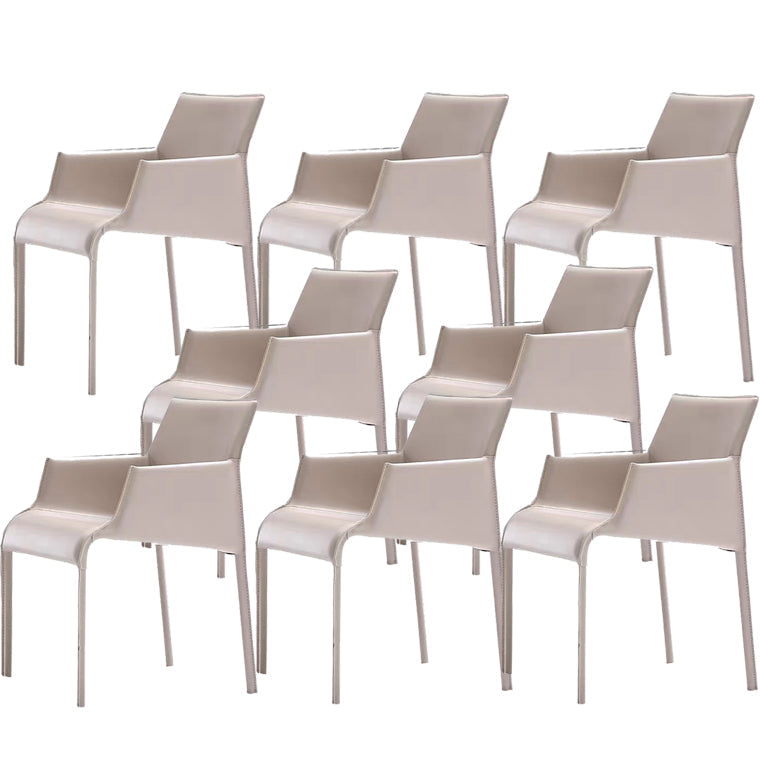 Dining Room Parsons Chair Indoor Faux Leather Upholstered Arm Chair