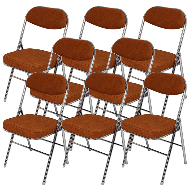 Contemporary Ergonomic Conference Chair Leather Office Chair without Arm Silver Brown 8 Piece Set Clearhalo 'furn' 'furn_office_chair' 'Furniture' 'Office Chairs' 'Office Furniture' 'office_chair' 6781853