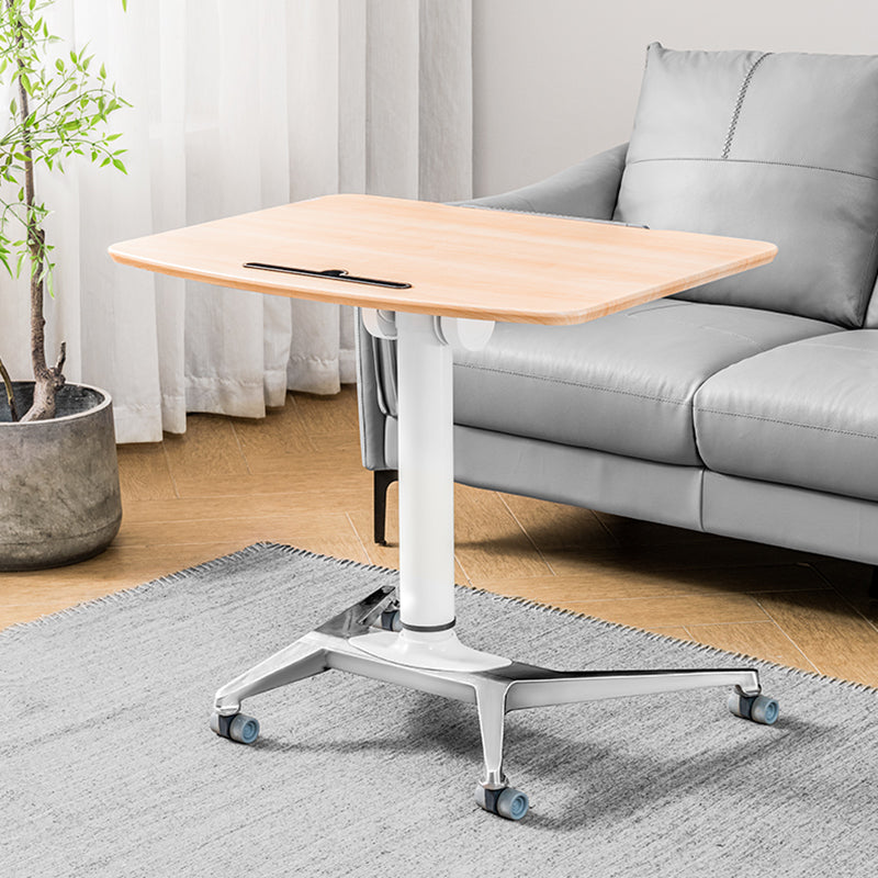 Rectangular Shaped Standing Desk White and Natural Writing Desks for Office Natural Wood White Clearhalo 'furn' 'furn_office_desk' 'Furniture' 'Office Desks' 'Office Furniture' 'office_desk' 6788021