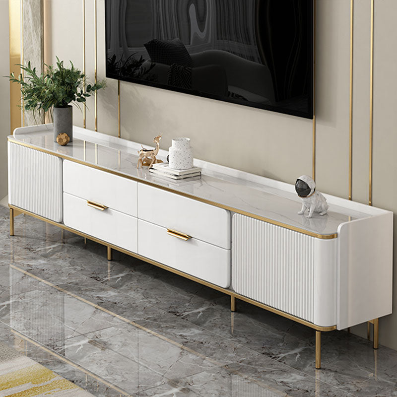 Glam TV Media Console Console TV di archiviazione chiusa con 4 cassetti