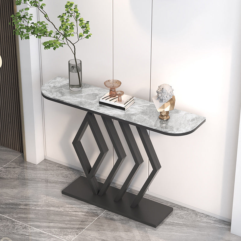 Mesa de consola de piedra contemporánea Mesa de sofá de consola de hierro para Hall