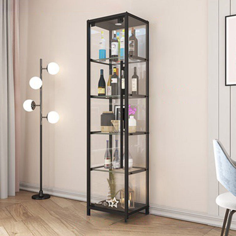 Modern Style Floor Bottle Wine Rack Stainless Steel Wine Bottle Holder 20"L x 16"W x 79"H Black Clearhalo 'furn' 'furn_wine_racks' 'Furniture' 'Kitchen & Dining Furniture' 'Wine Racks' 'wine_racks' 6793099