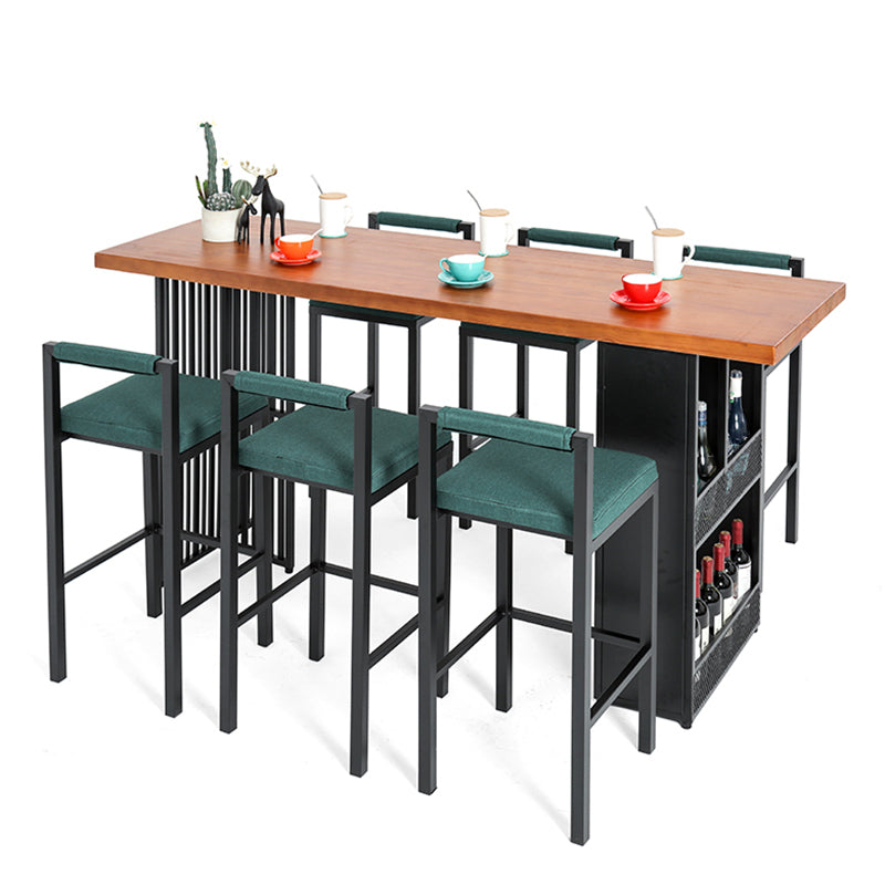 Industrial Style Bar Table Solid Wood Rectangle Bar Dining Table