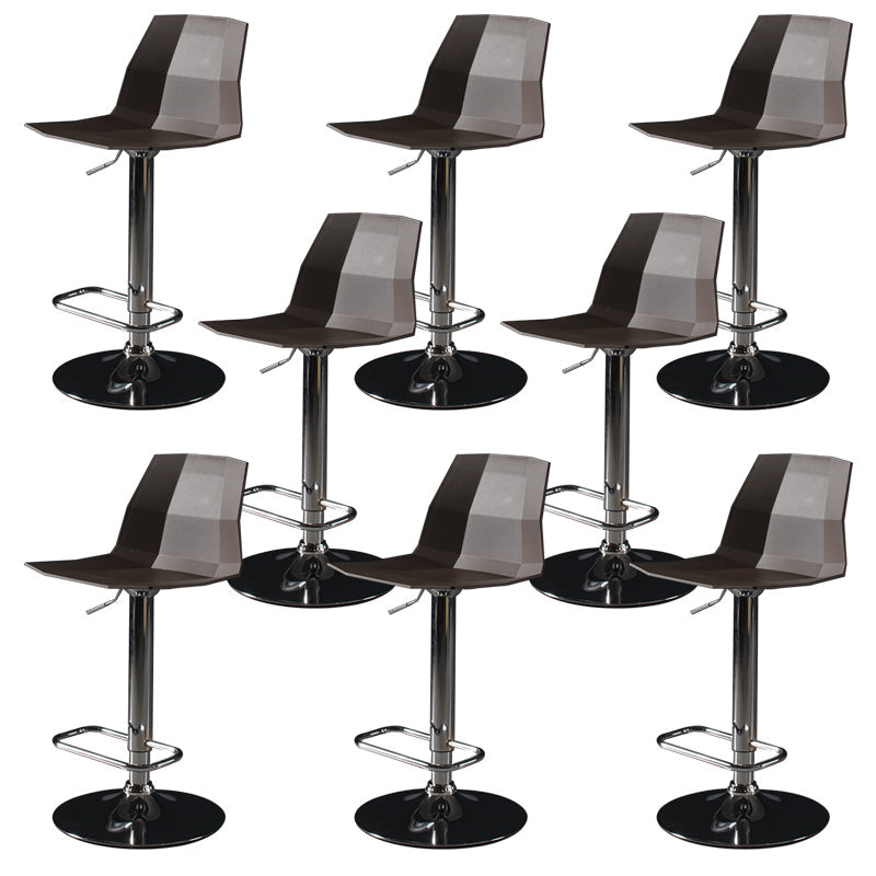 Contemporary Plastic Bar Stool Adjustable Height Dining Stool with Footrest