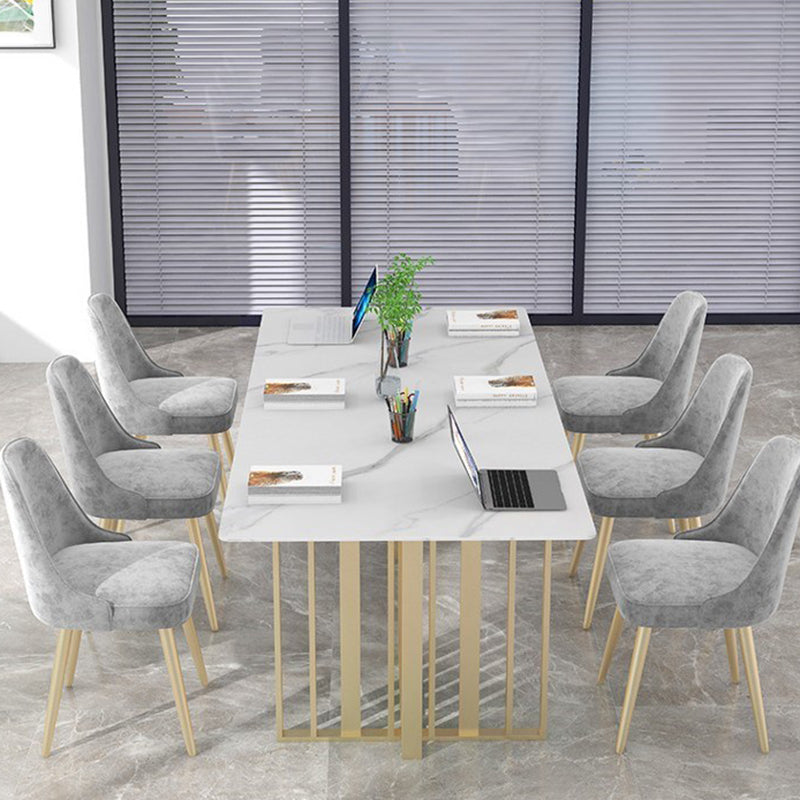 Stone Rectangular Writing Desk Industrial 29.53" Tall Office Desk