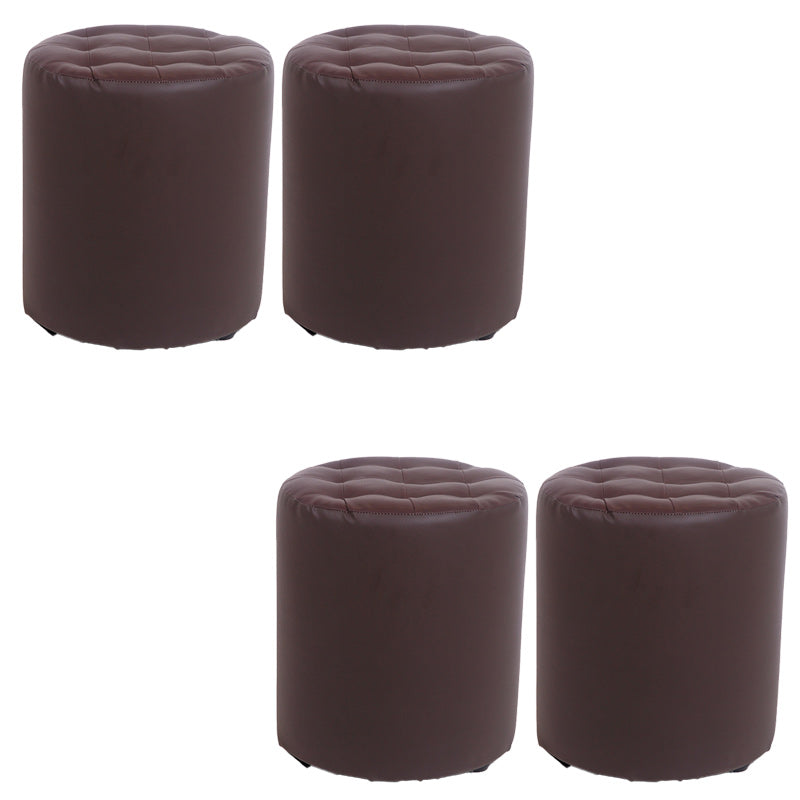 Dark Brown Modern Pouf Stain Resistant Round Pouf for Drawing Room Brown 4 Piece Set Clearhalo 'furn' 'furn_ottomans_poufs' 'Furniture' 'Living Room Furniture' 'Ottomans & Poufs' 'ottomans_poufs' 6795976
