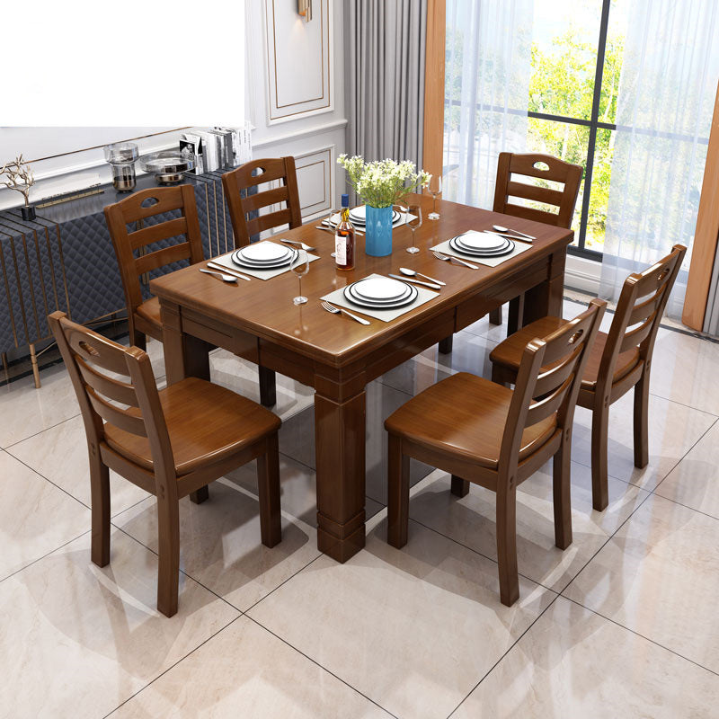 Vaste houten eettafel 4 benen eetkamer tafel voor keuken