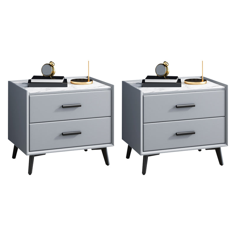 Mesa nocturna contemporánea de acabado antiguo con cajones