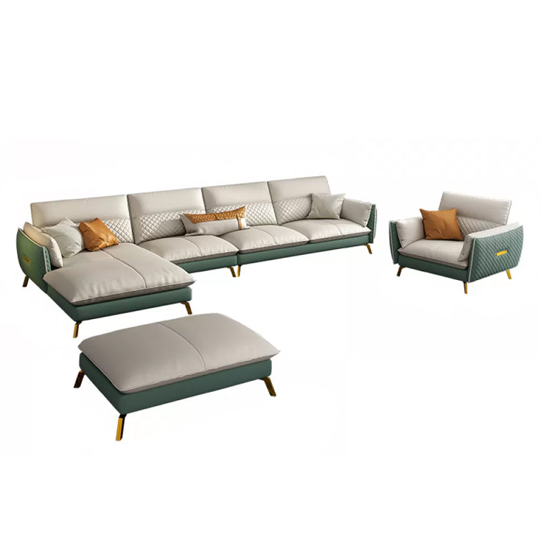 Divano sezionale in pelle autentica 35.43 "divano alto con cuscino