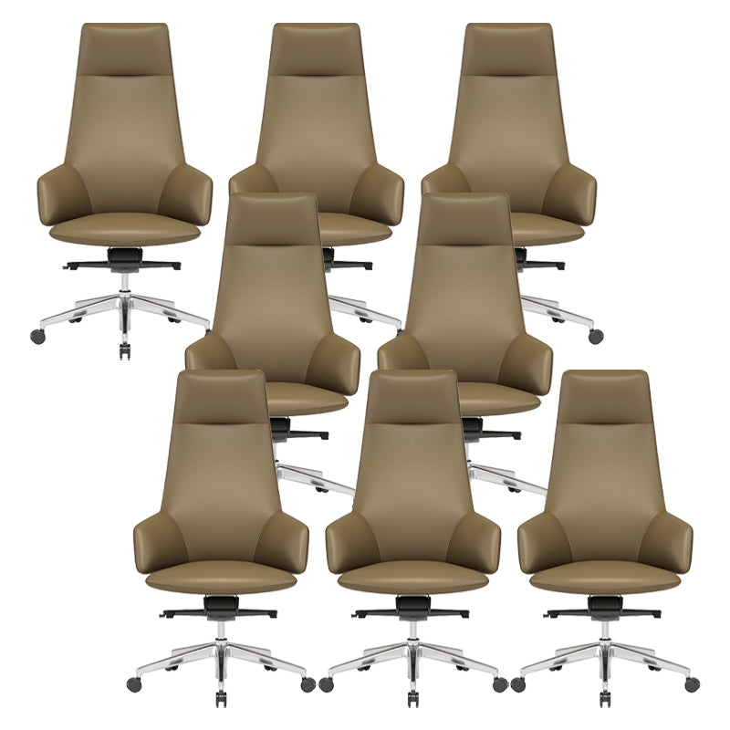 Vaste wapens leerstoel Modern geen pijnlijke ergonomische bureaustoelstoel met wielen