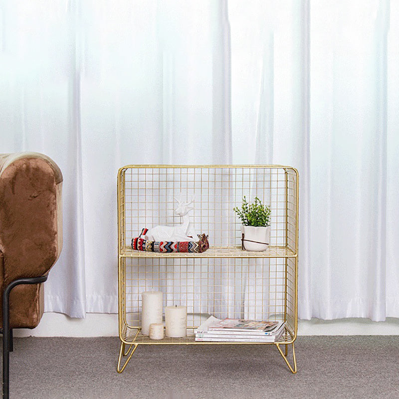 Modern Closed Back Standard Bookshelf Metal Shelves Included Bookcase