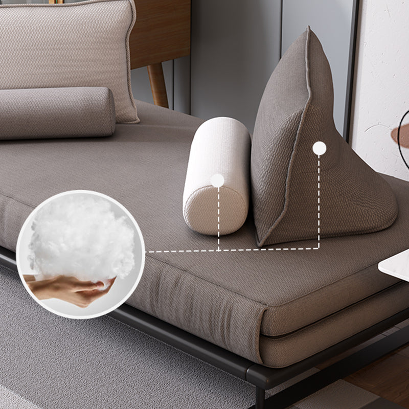 Modern Style Convertible Sofa Round Arm Upholstered Sofa Bed with Mattress Clearhalo 'furn' 'furn_futons' 'Furniture' 'Futons & Daybeds' 'Futons' 'Living Room Furniture' 6811543