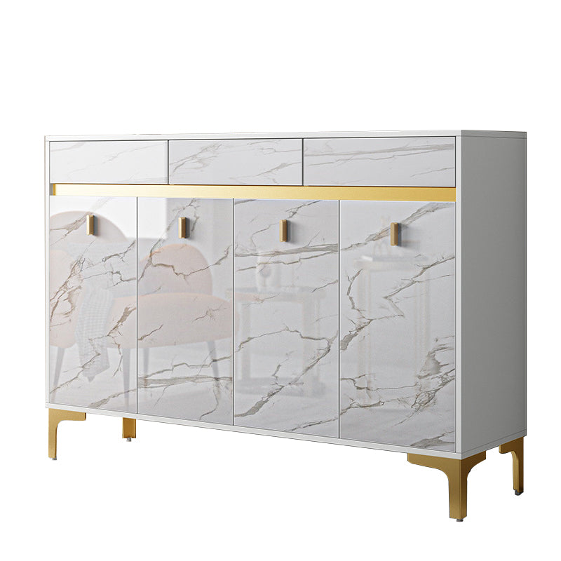 Credenza a buffet in legno di credenza in stile glam con armadi e cassetti
