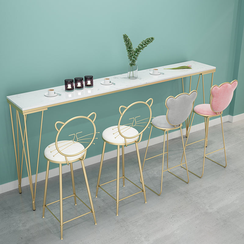 Rechtecktisch im Glamstil Faux Marmor 4 Legs Bar Esstisch