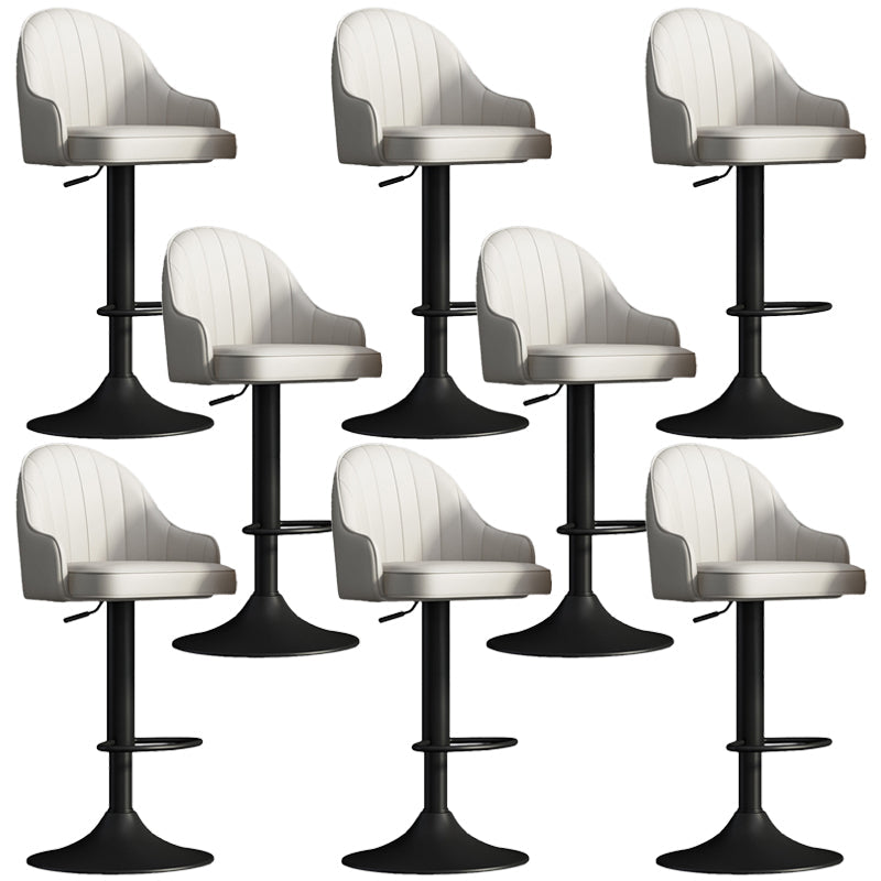 Glam Dining Stools Adjustable Height Bar Stools with Metal Base