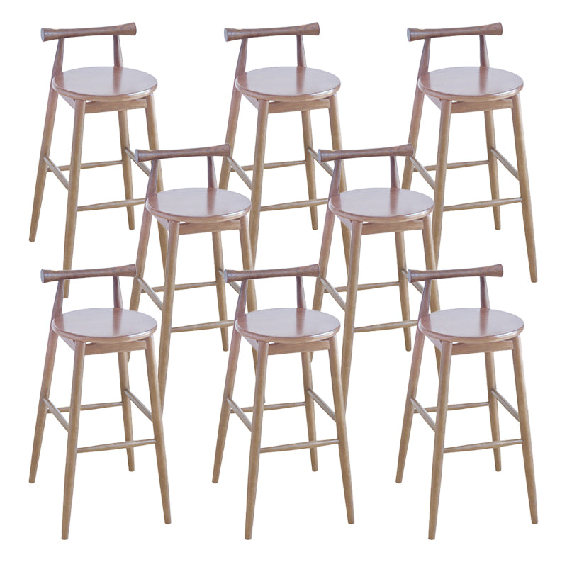 Tabourets de salle à manger sans bras en cuir faux tabouret de bar industriel avec base en bois